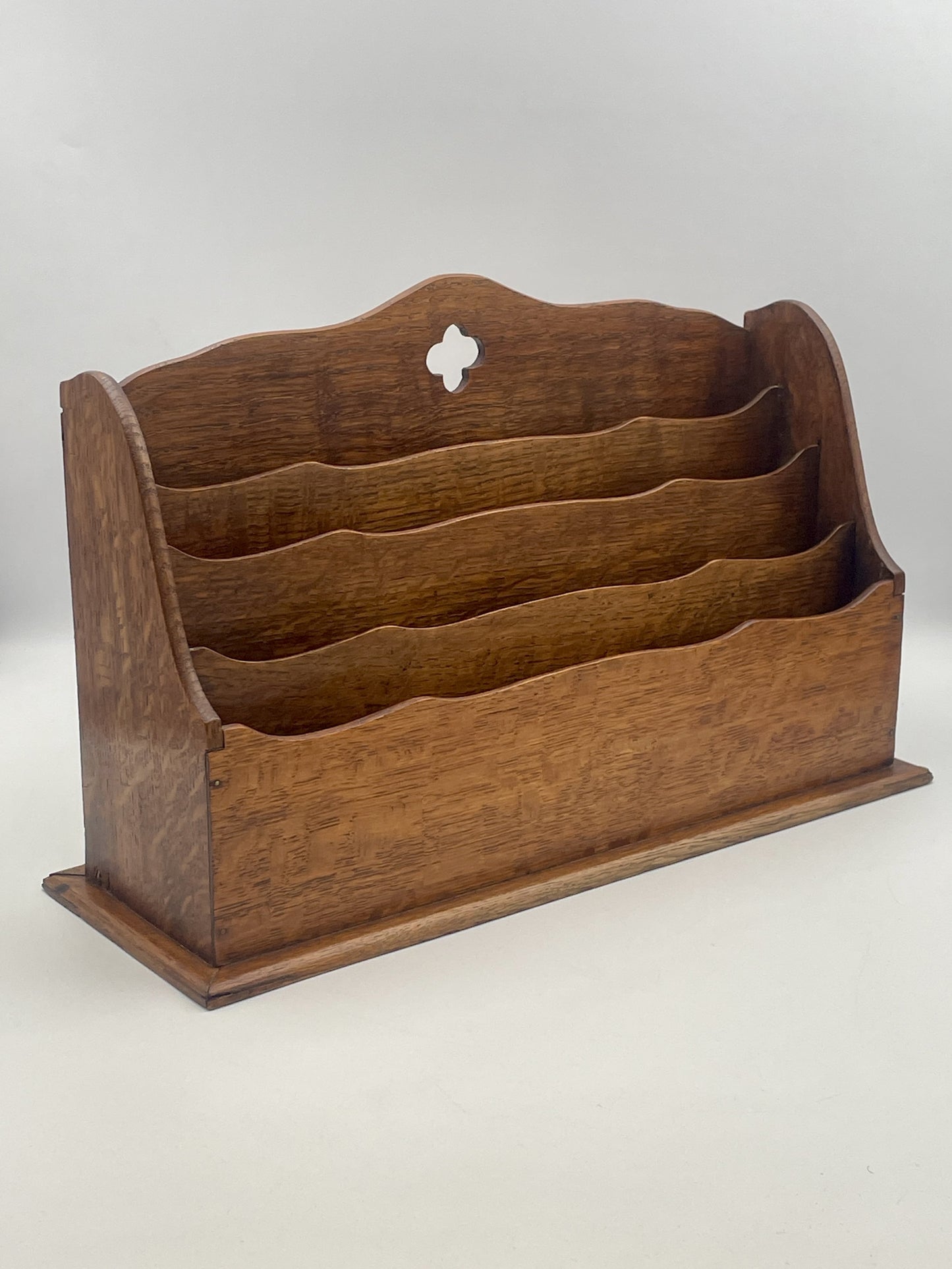Wooden letter holder on a white background