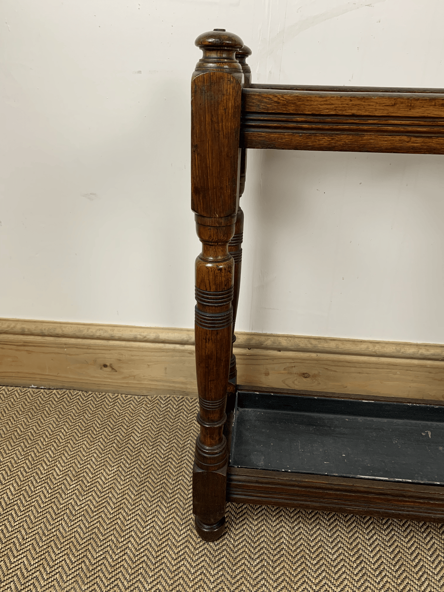 Antique Oak Stick Stand: Vintage Elegance for Your Entryway