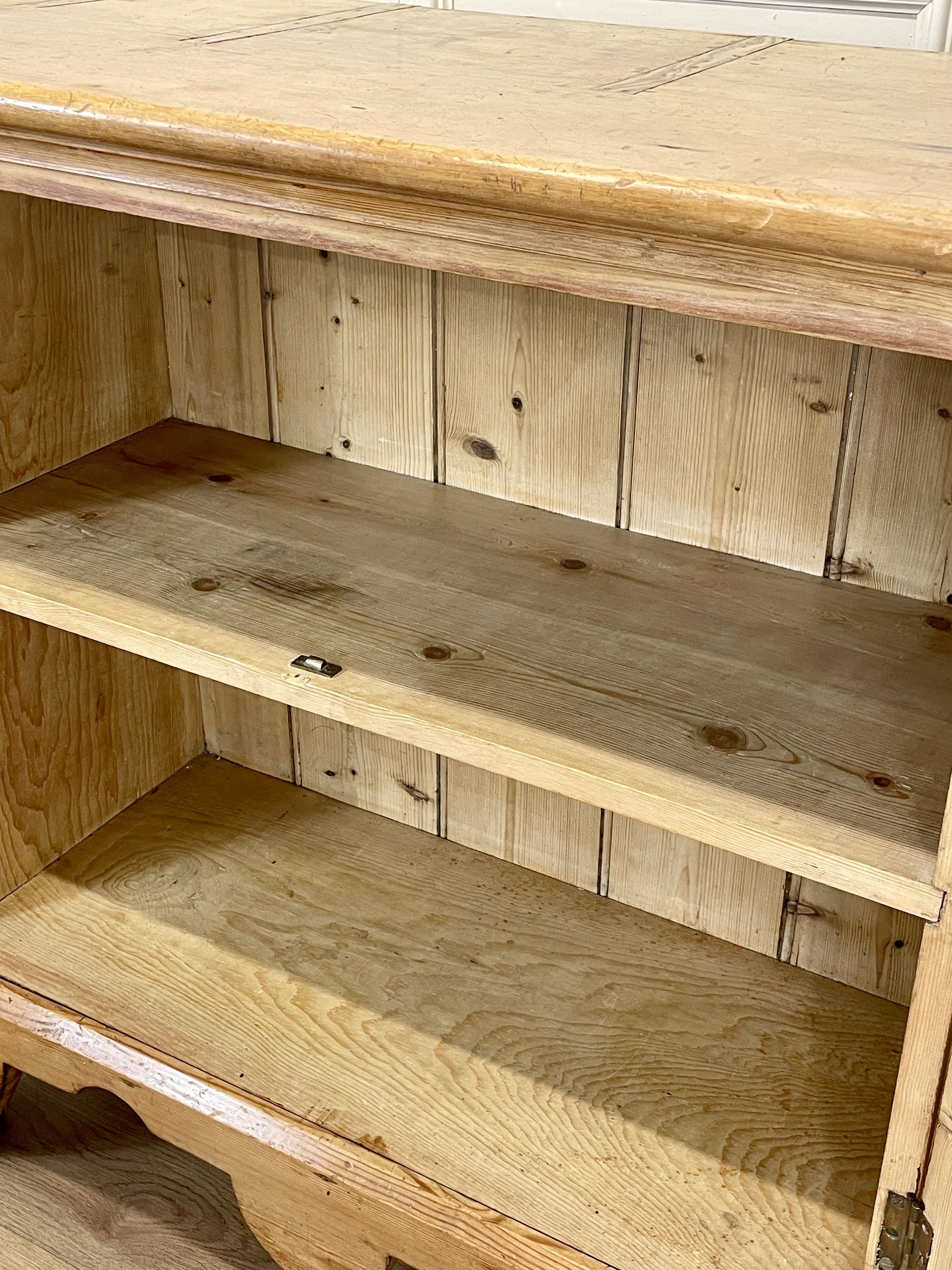 Wooden shelf with a rustic finish