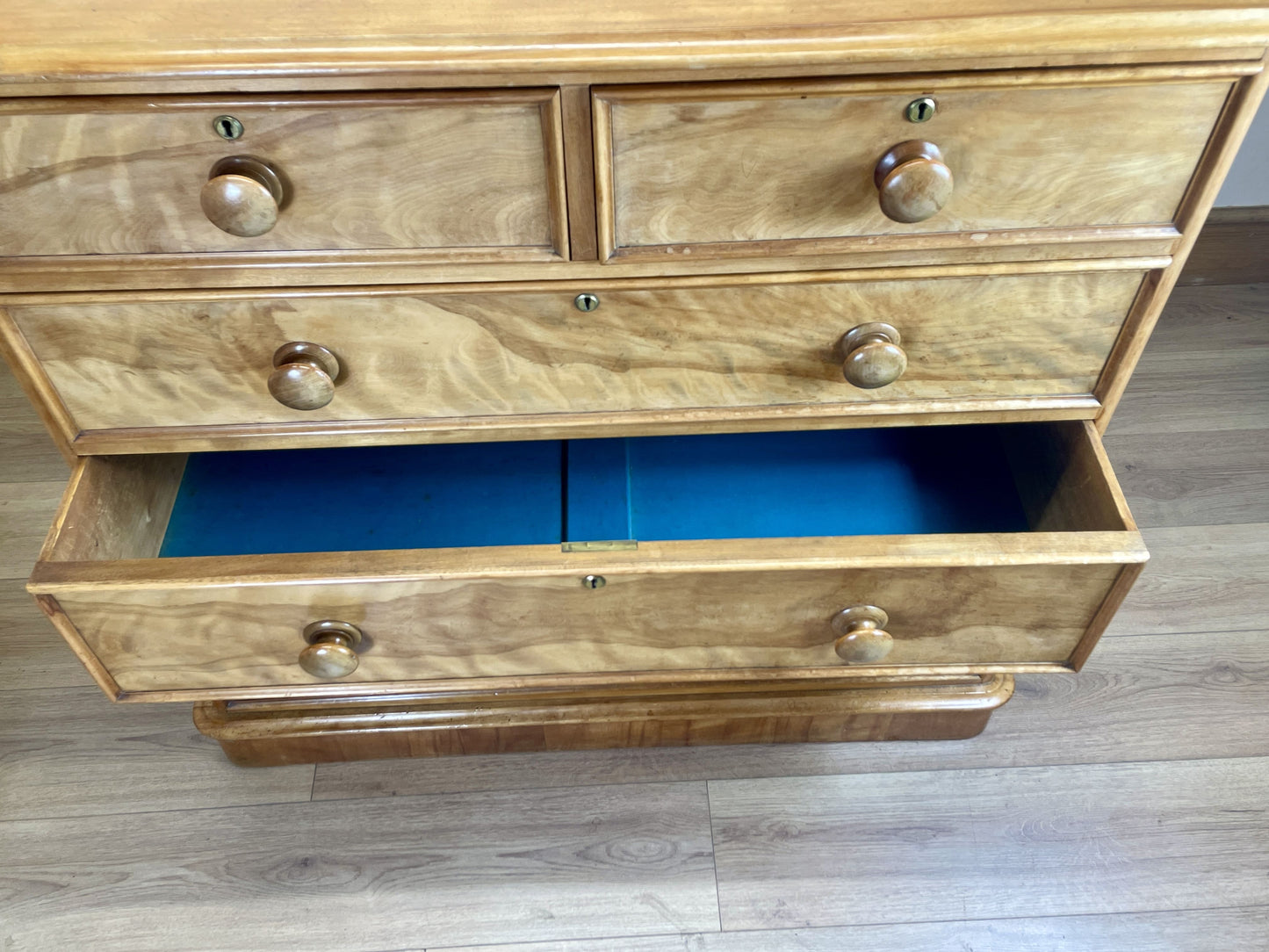 Antique Victorian Satin Birch Chest of Drawers