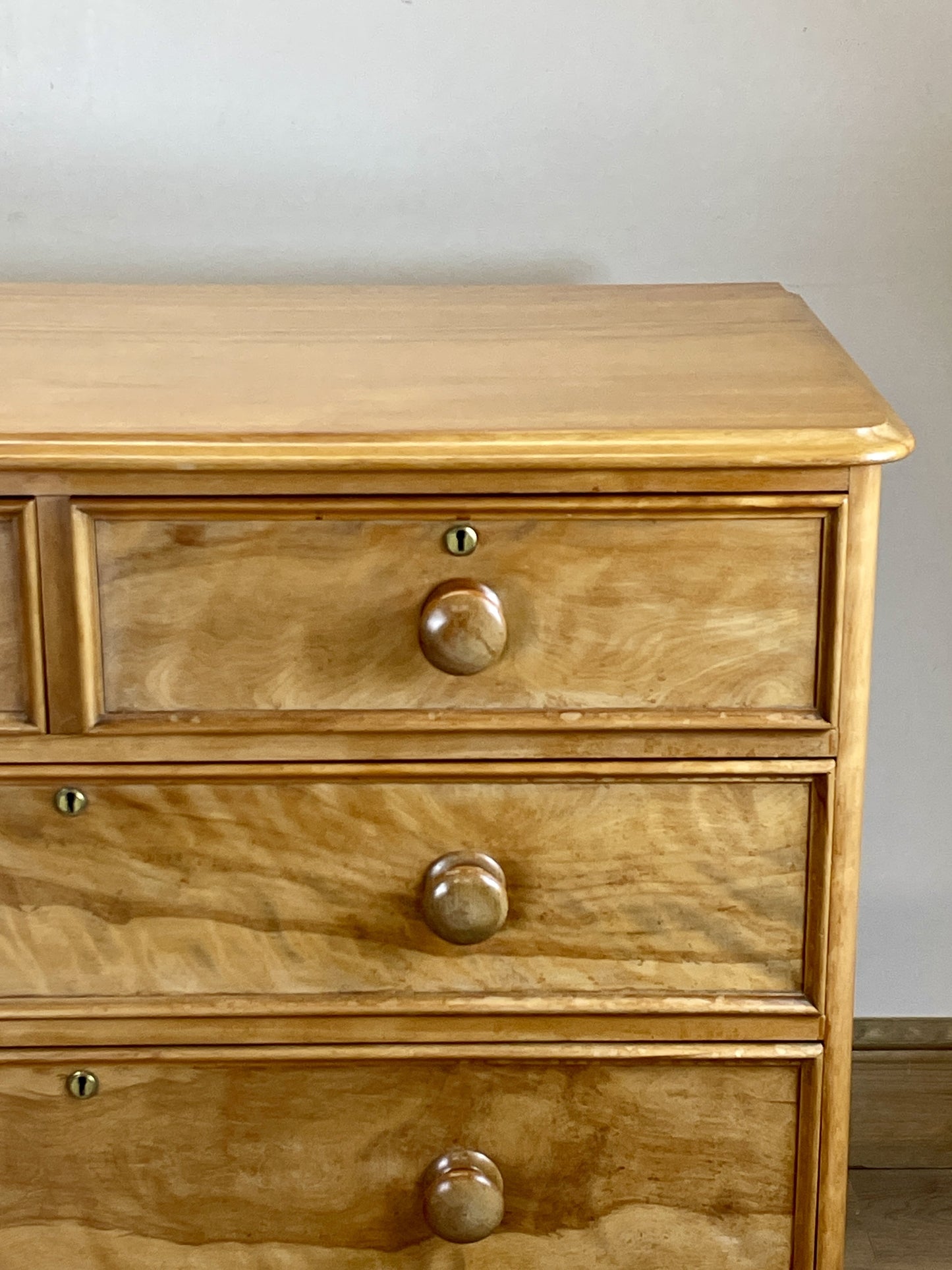 Antique Victorian Satin Birch Chest of Drawers