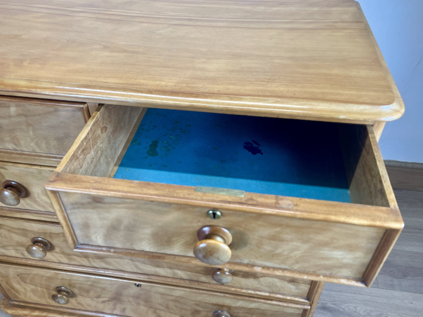 Antique Victorian Satin Birch Chest of Drawers