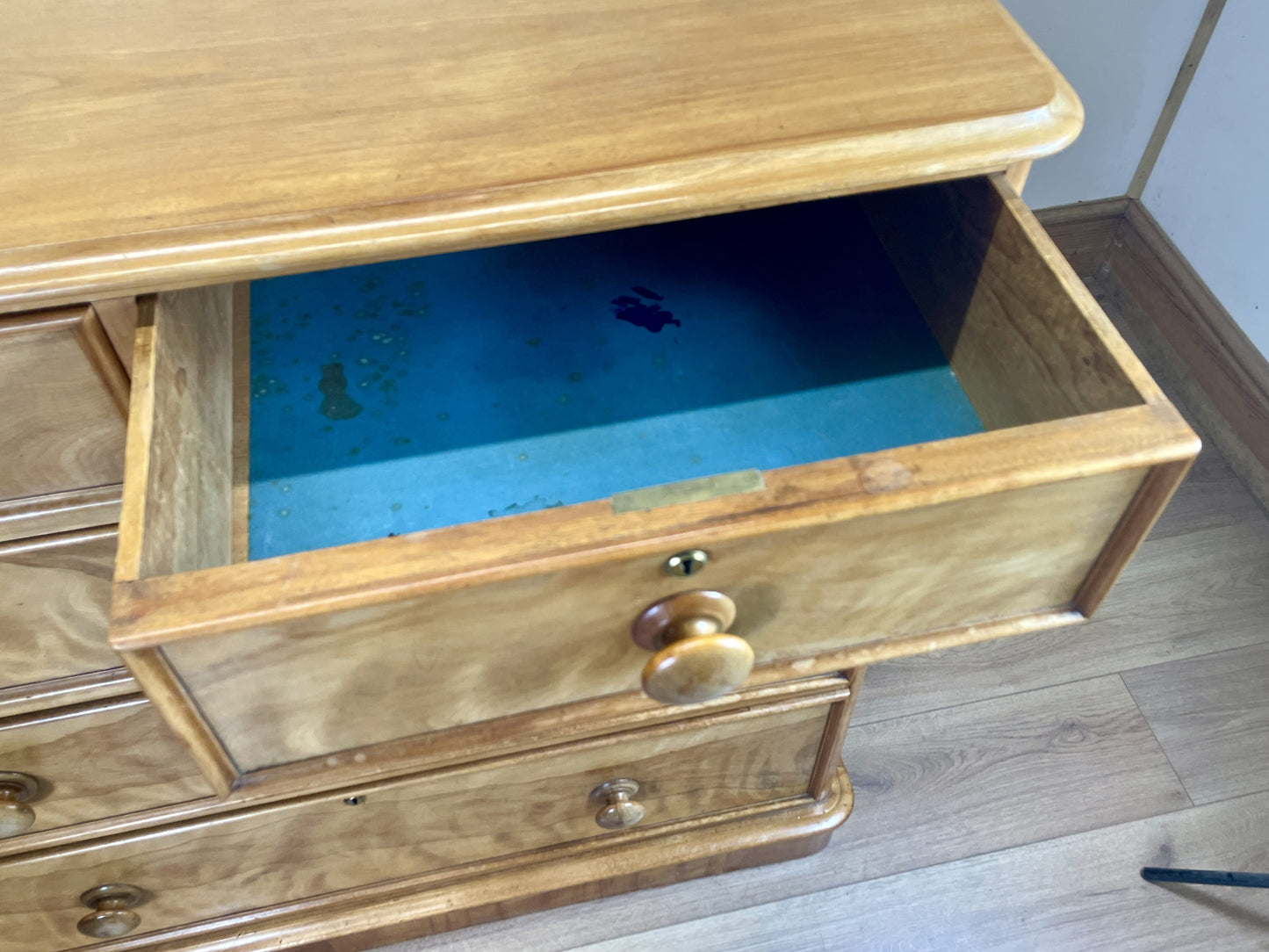 Antique Victorian Satin Birch Chest of Drawers