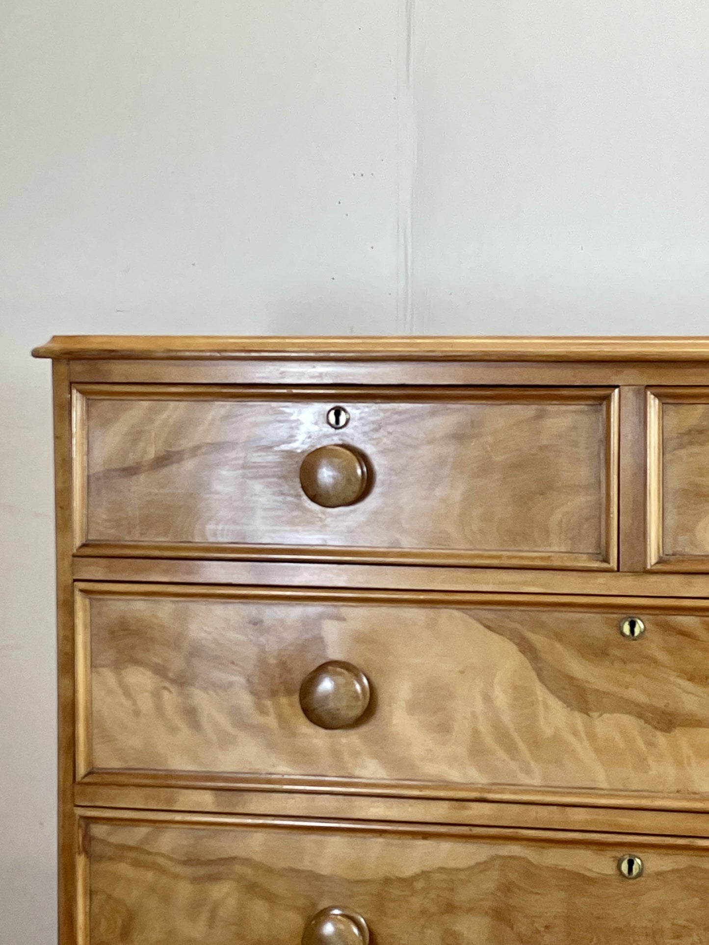 Antique Victorian Satin Birch Chest of Drawers