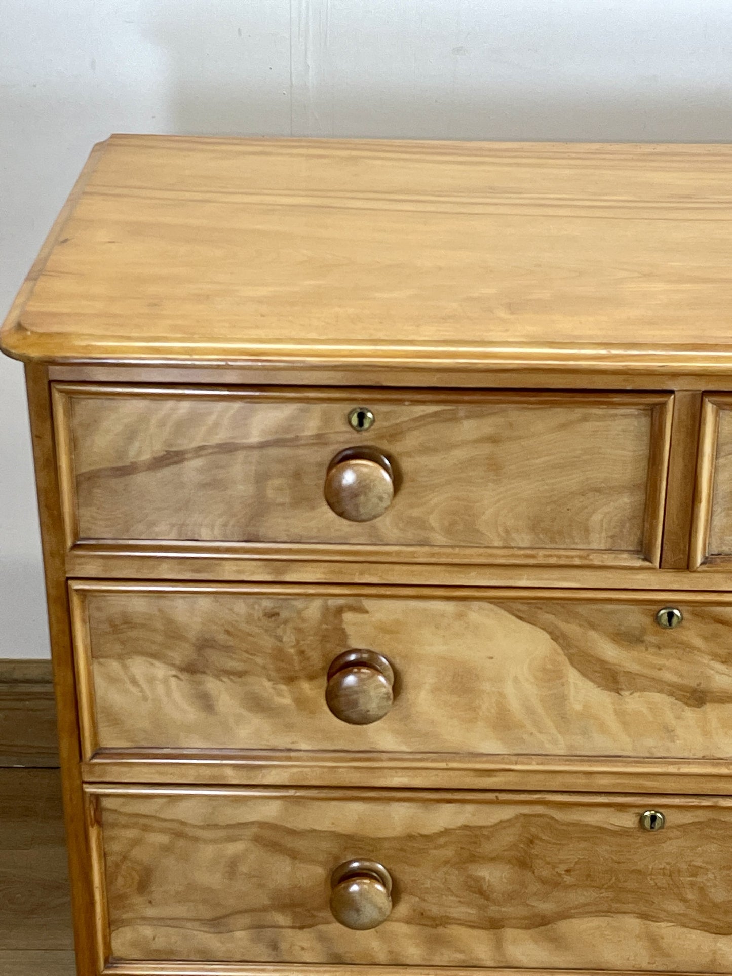 Antique Victorian Satin Birch Chest of Drawers