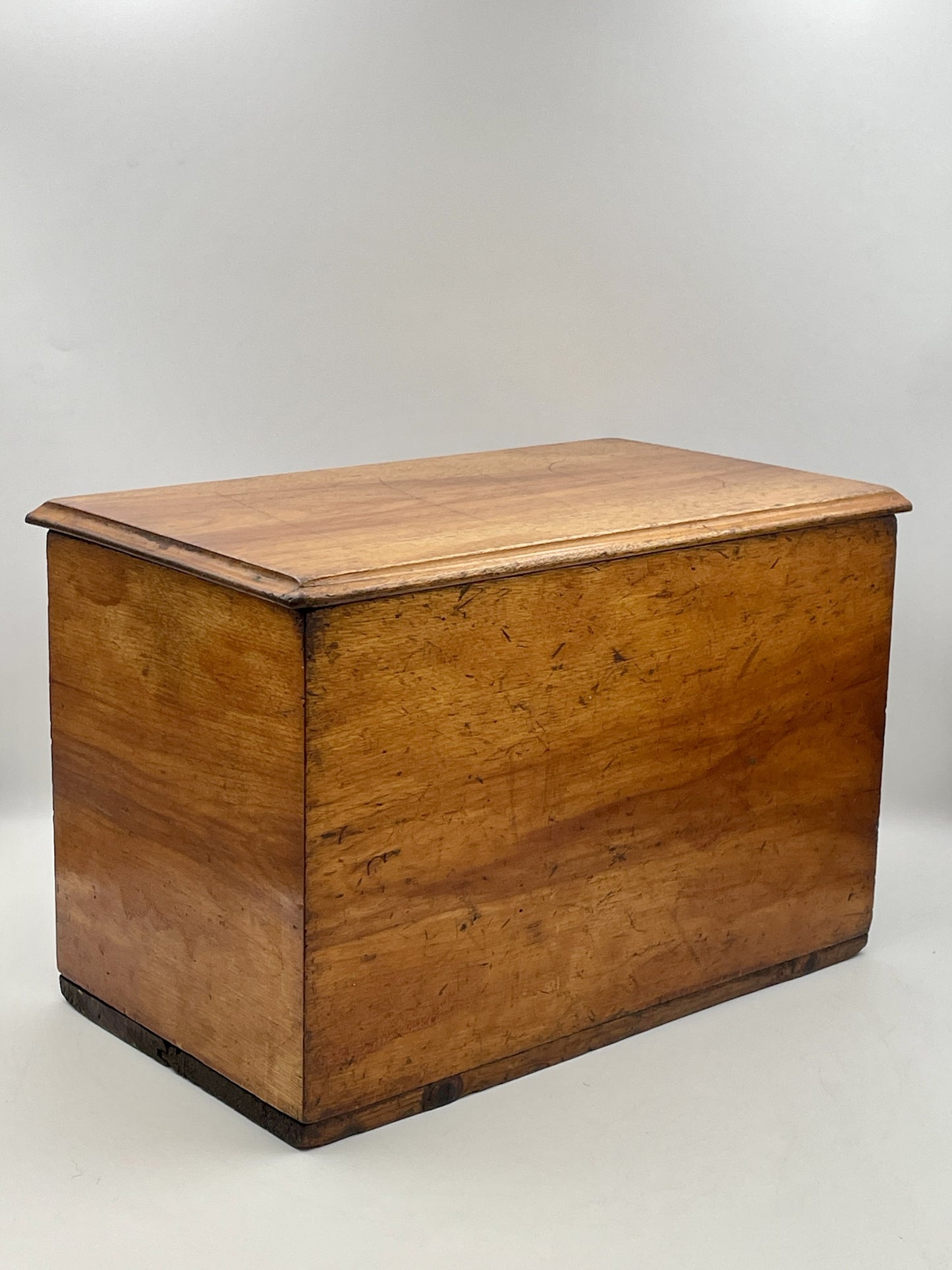 Antique Victorian Satin Birch Small Storage Box