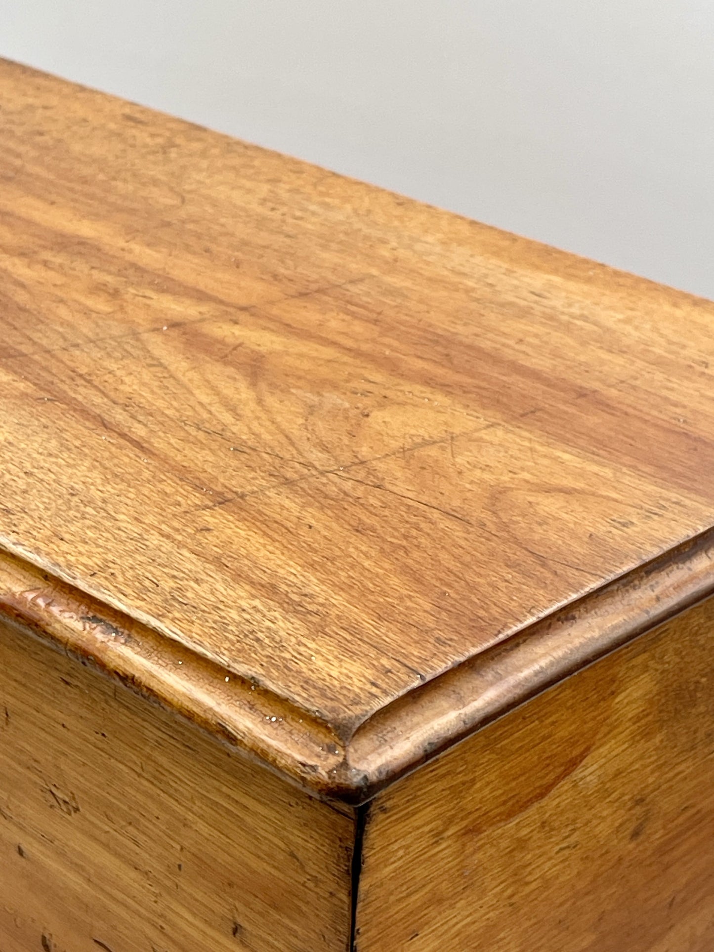 Antique Victorian Satin Birch Small Storage Box