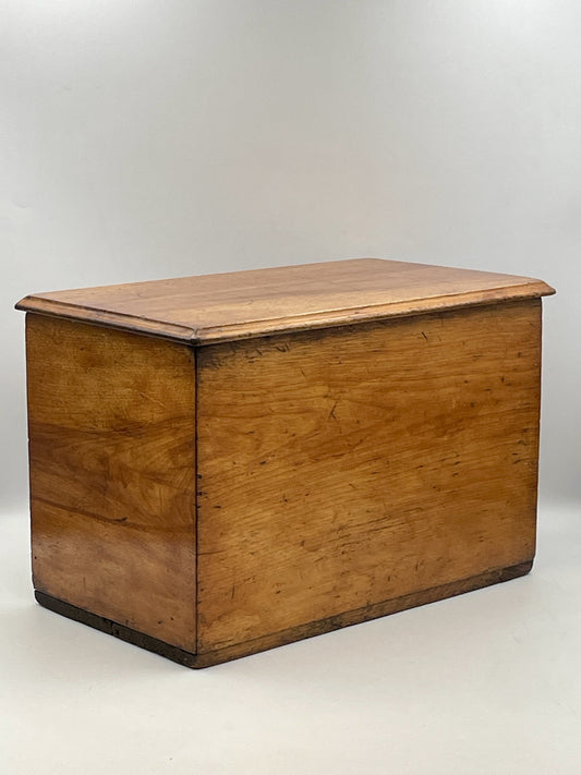 Antique Victorian Satin Birch Small Storage Box