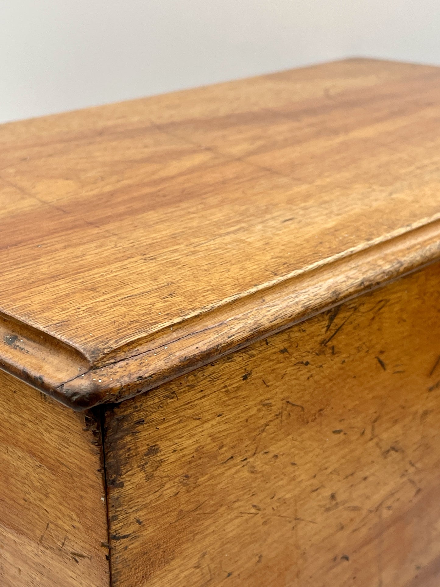 Antique Victorian Satin Birch Small Storage Box
