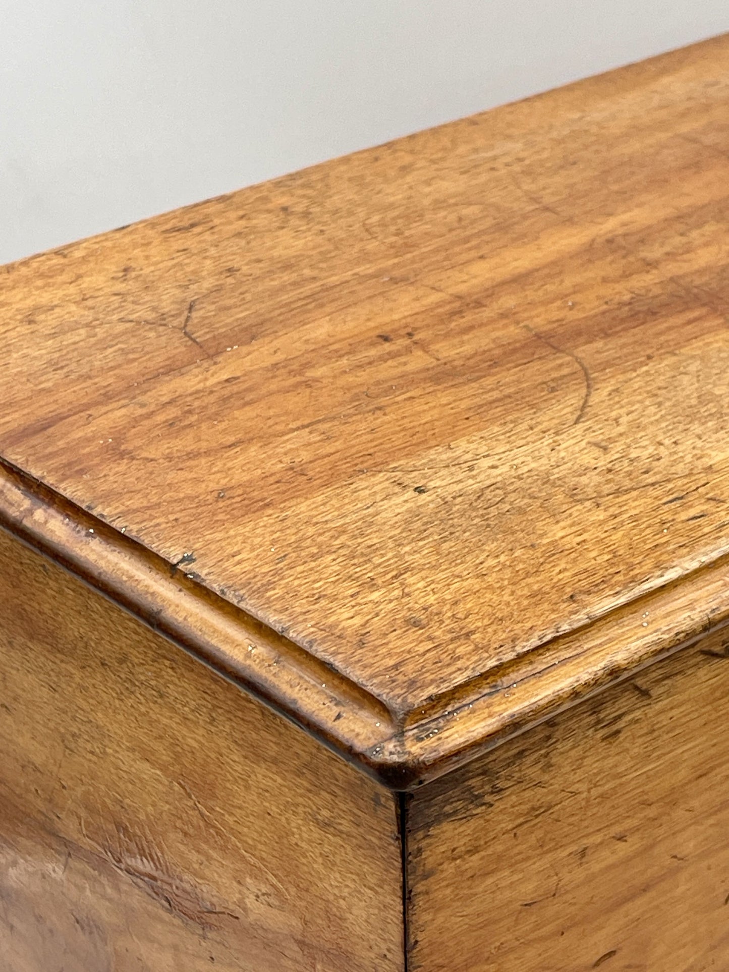 Antique Victorian Satin Birch Small Storage Box