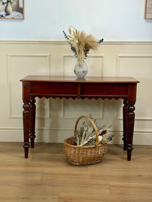 Antique Victorian Side Table with Two Drawers