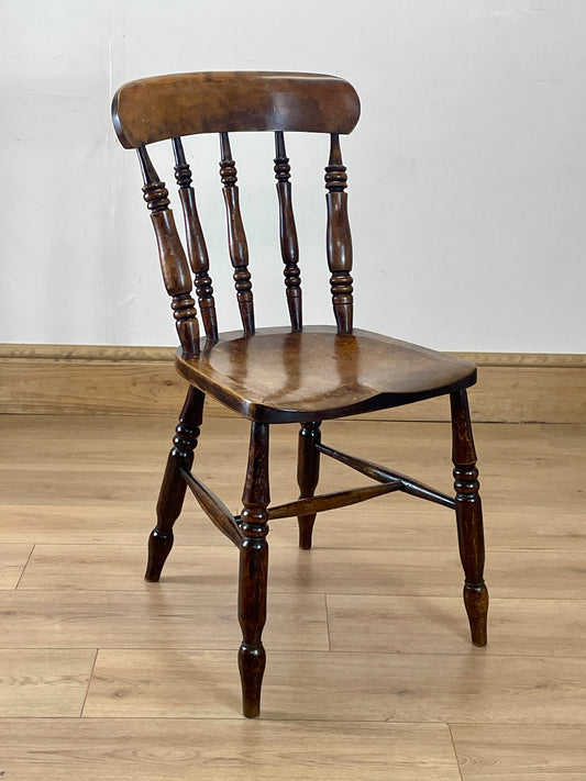 Antique Welsh Spindle Back Side Chair – 19th Century Kitchen Chair
