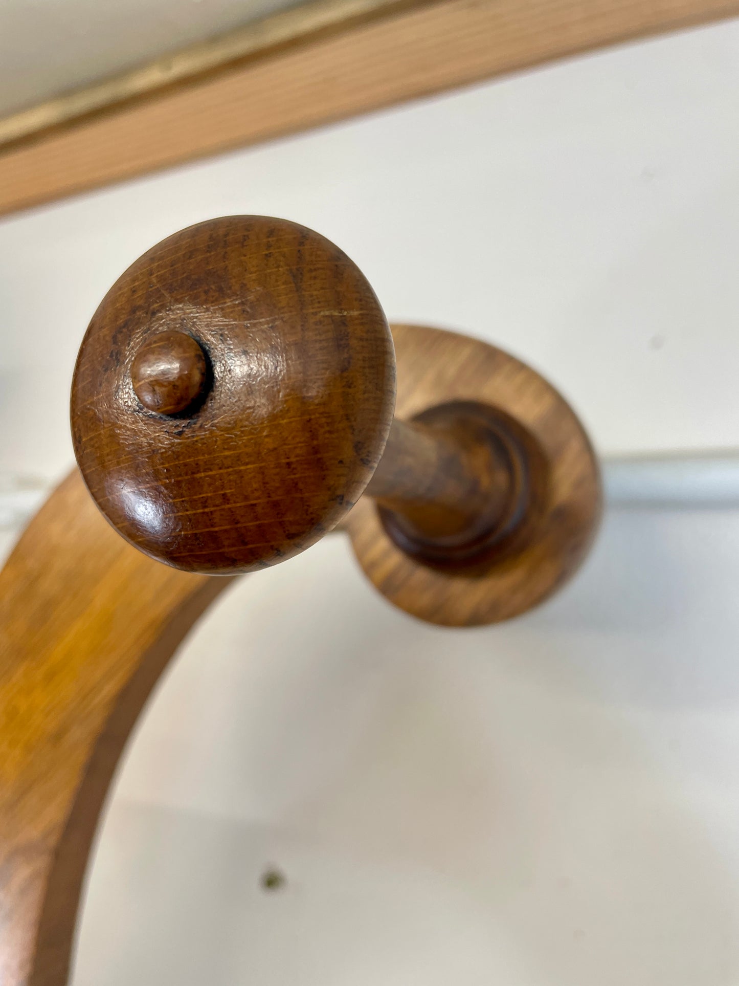 Antique Oak Coat Rack with Mirror – Restored Vintage Hall Stand