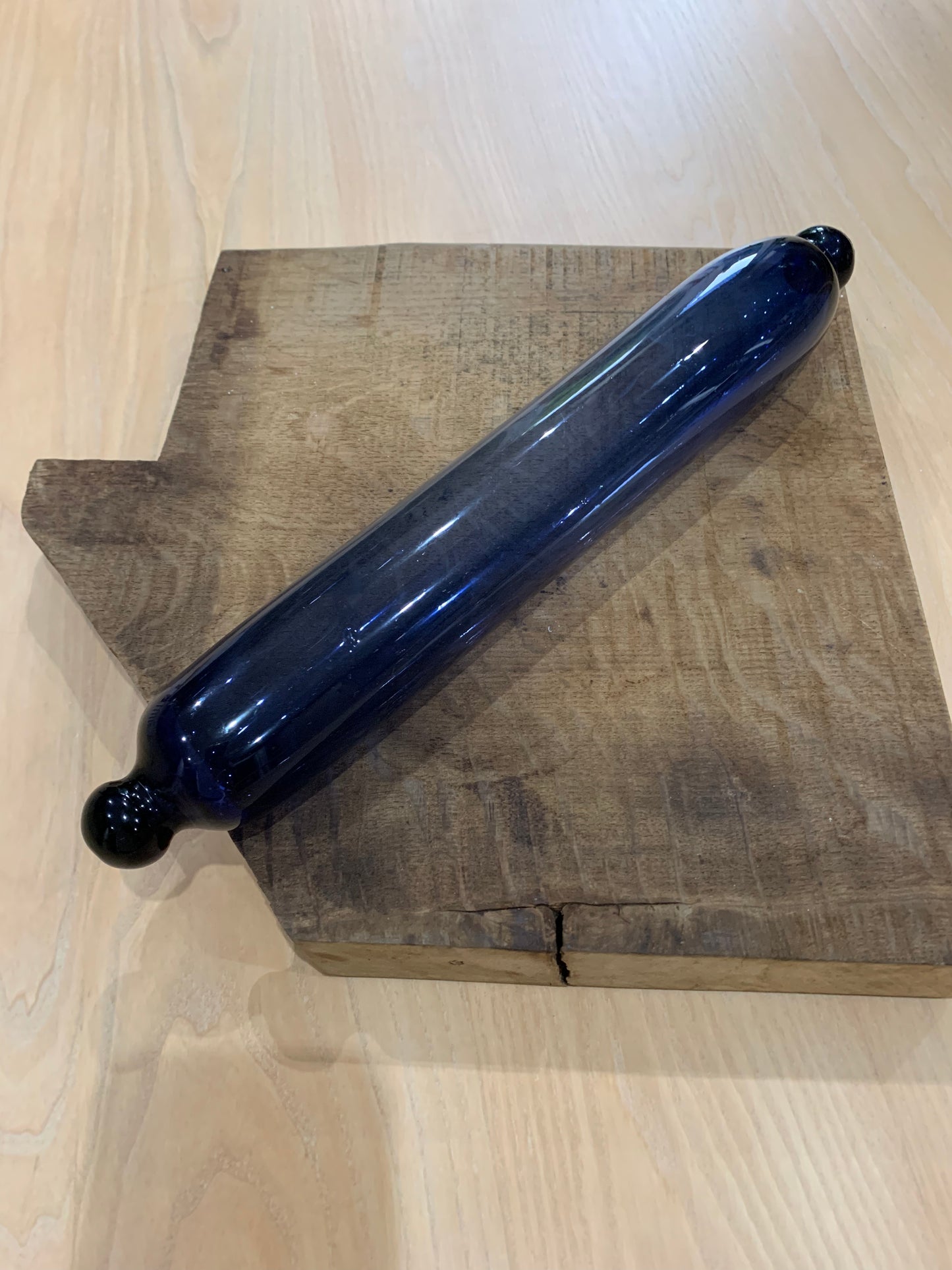 Vintage Elegance in the Kitchen: Fantastic Victorian Blue Glass Rolling Pin