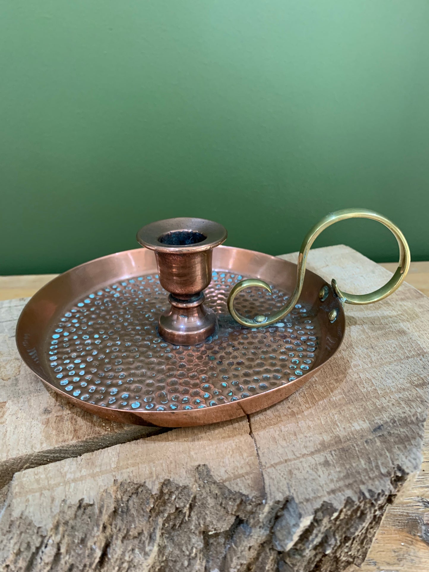 Antique Copper and Brass Candle Holder - Vintage Elegance and Timeless Beauty