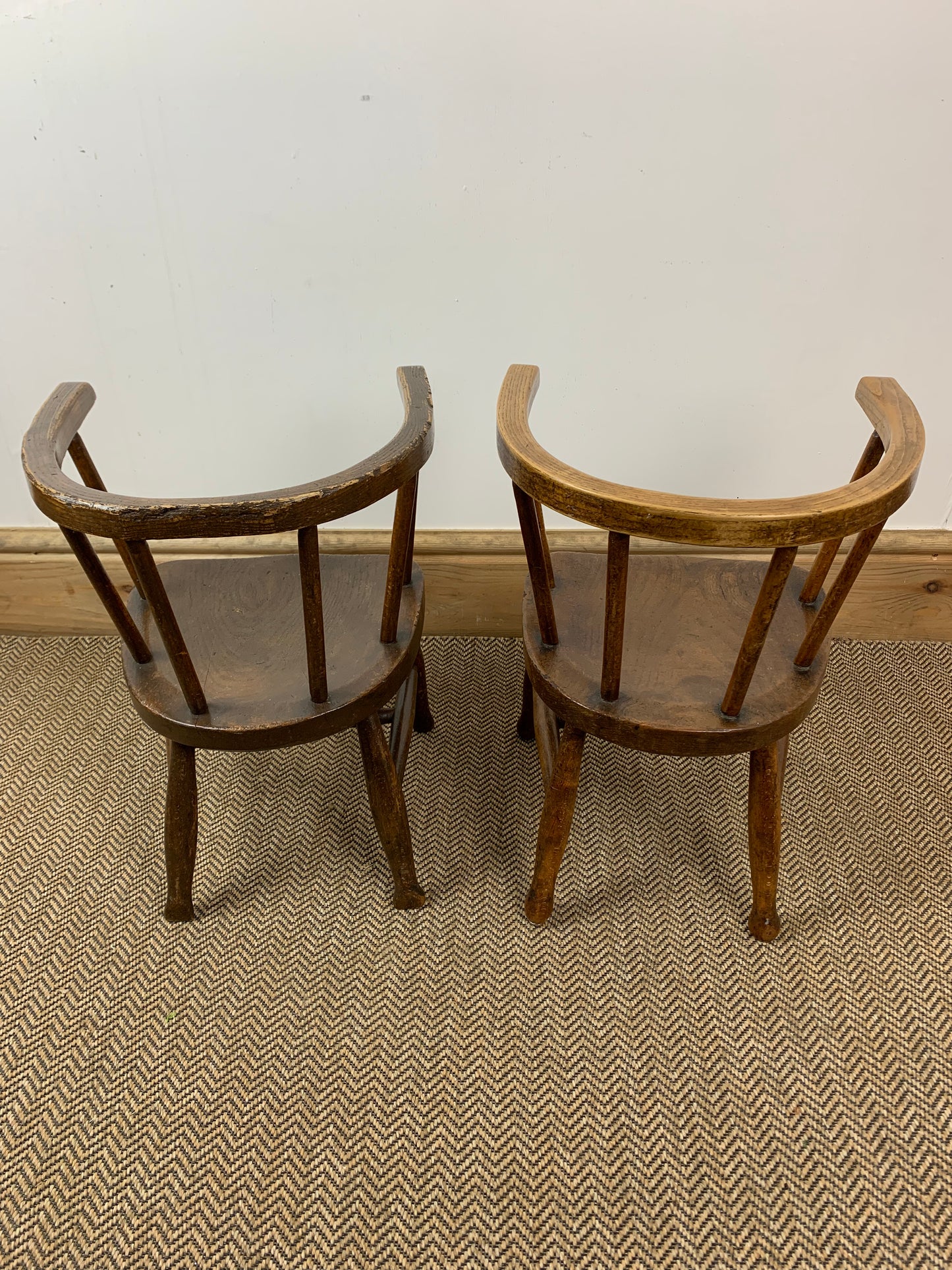 Pair of Edwardian Child's Chairs: Vintage Elegance for Little Ones