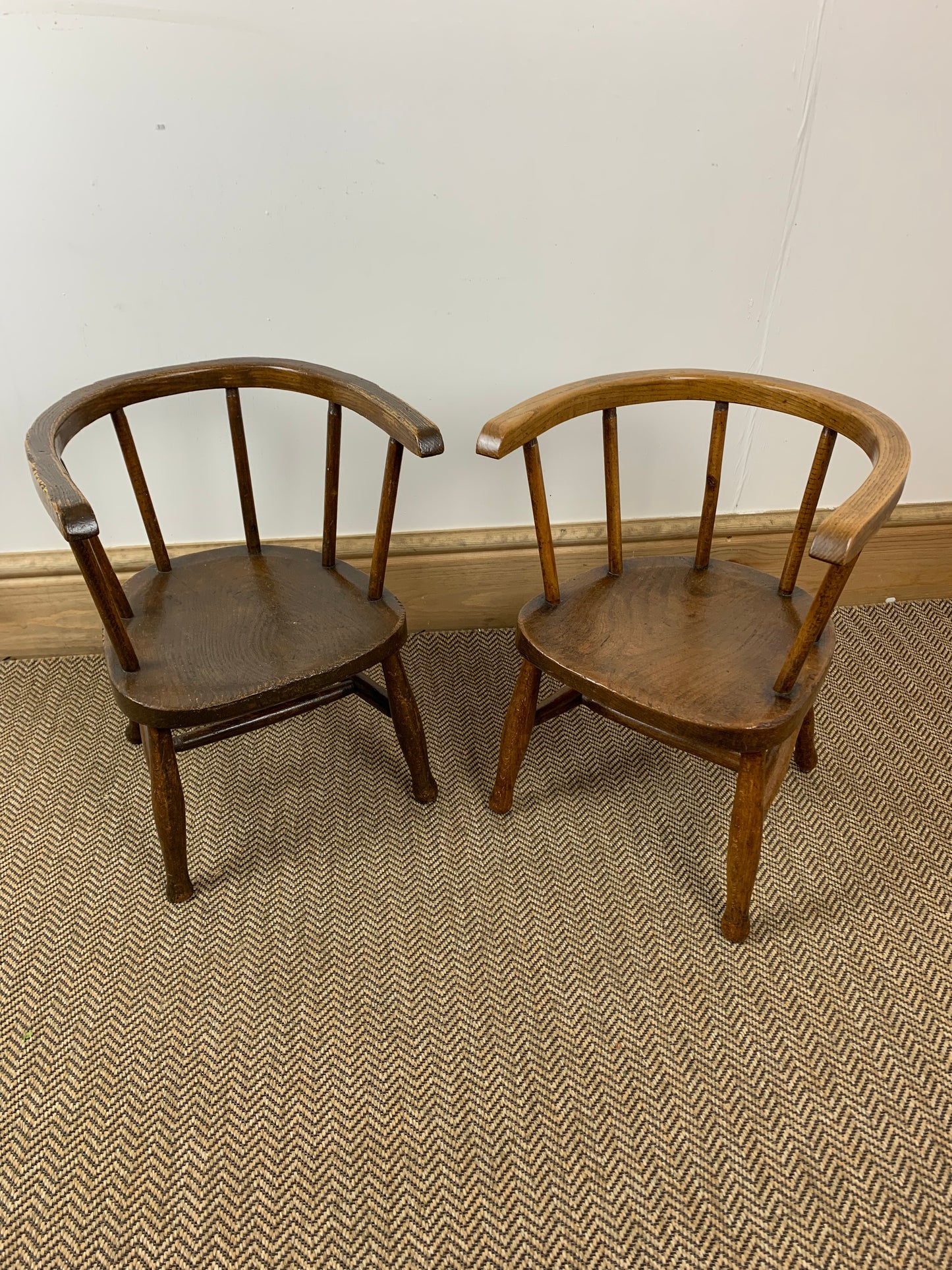 Pair of Edwardian Child's Chairs: Vintage Elegance for Little Ones