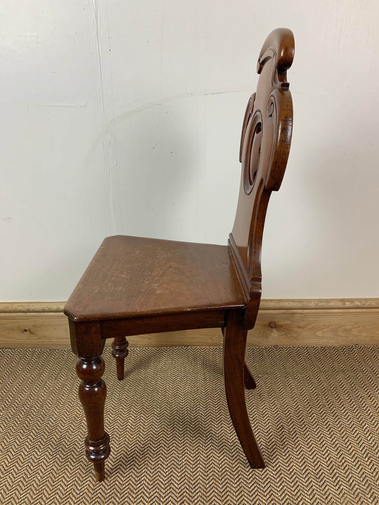 Timeless Elegance: Antique Mahogany Hall Chair