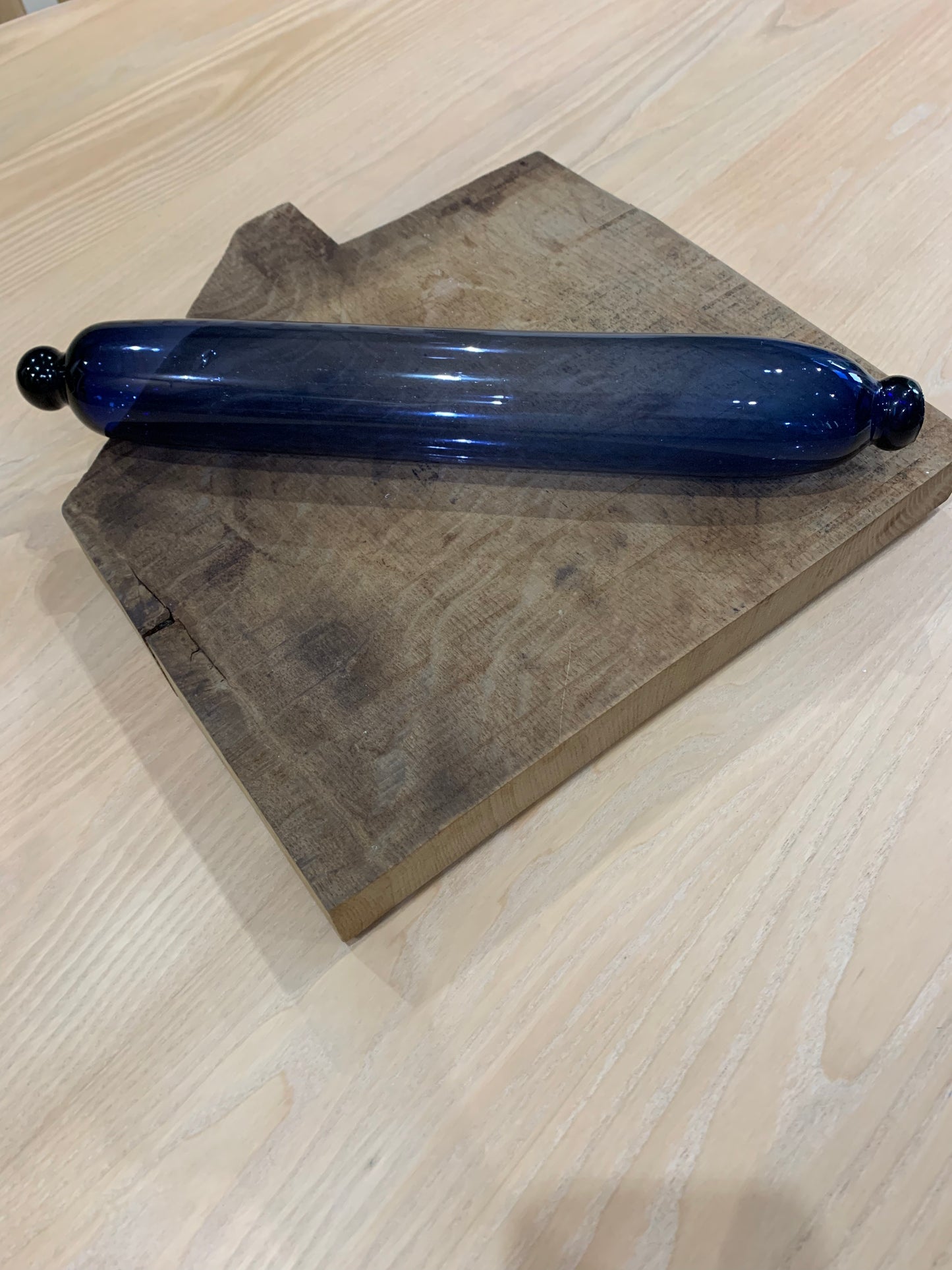 Vintage Elegance in the Kitchen: Fantastic Victorian Blue Glass Rolling Pin