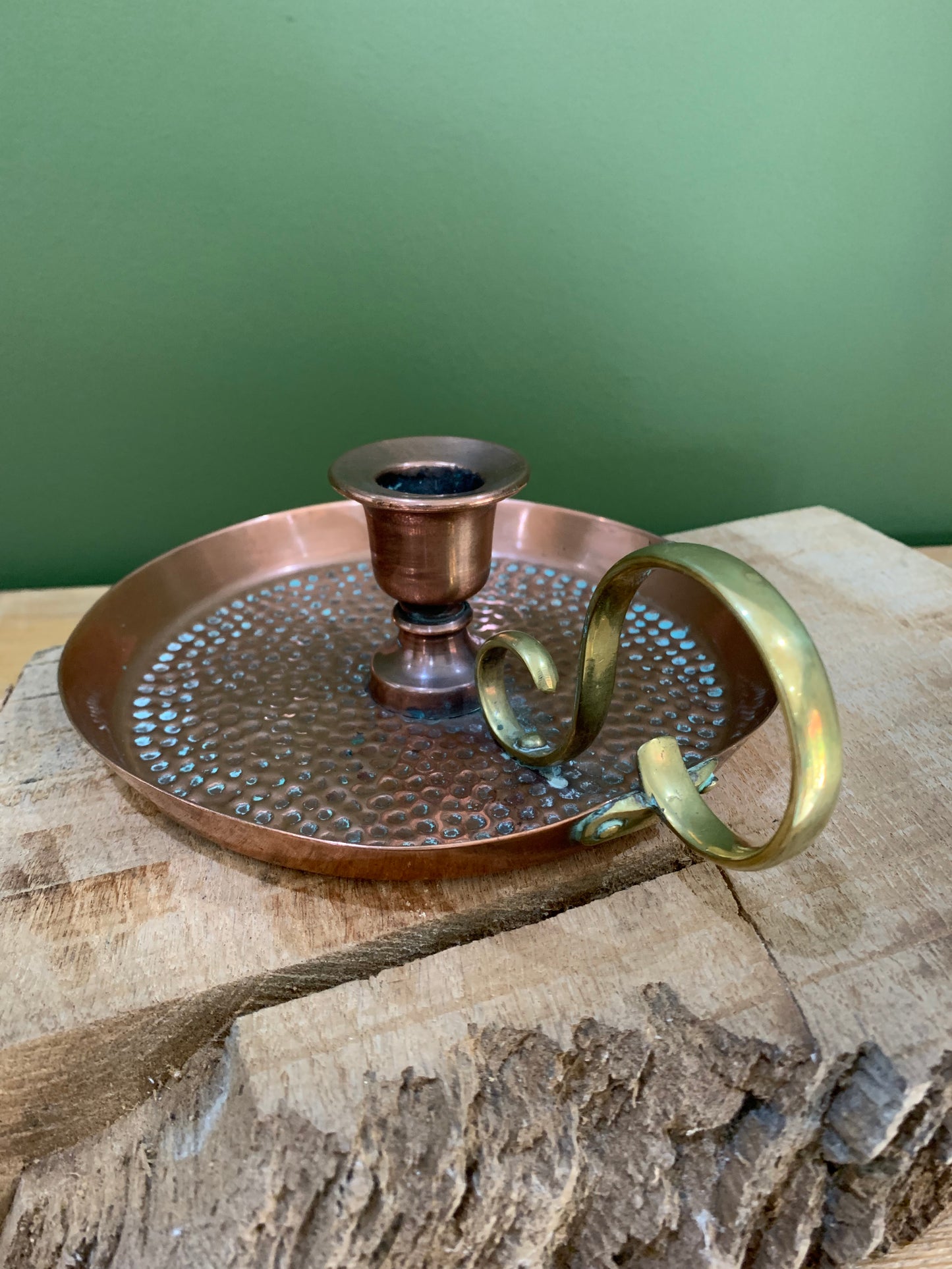 Antique Copper and Brass Candle Holder - Vintage Elegance and Timeless Beauty