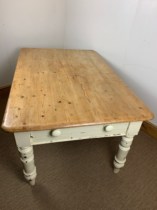 Victorian Pine Kitchen Table - Elegance and Durability