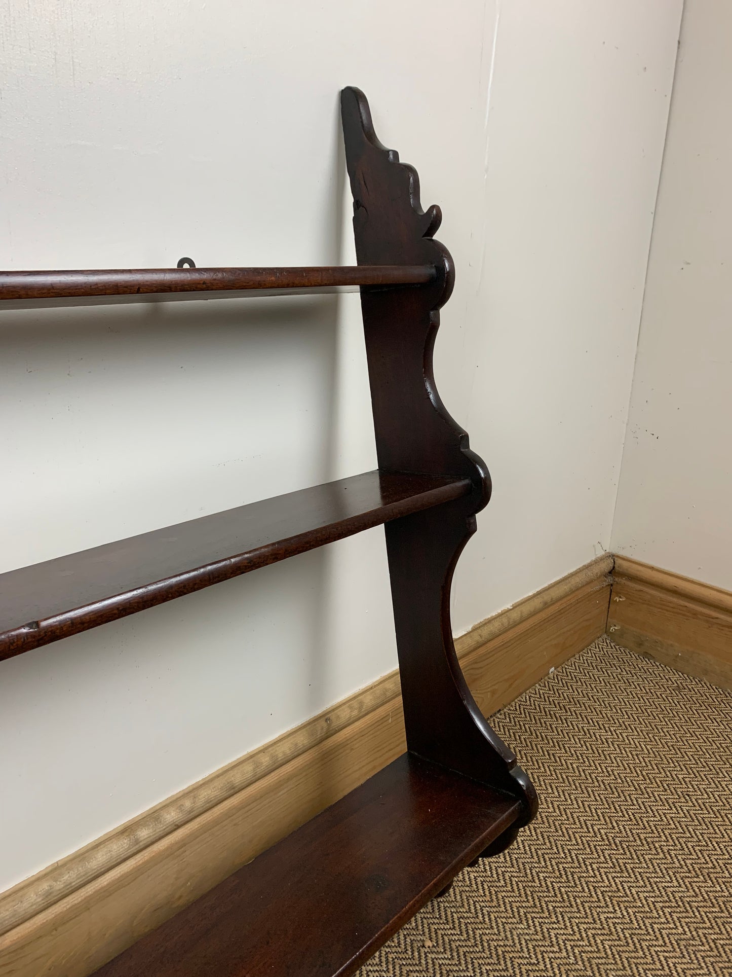 Victorian Mahogany Waterfall Shelves - Timeless Elegance with a Graceful Twist