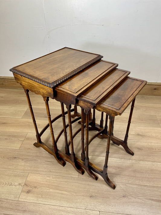 Antique Victorian Rosewood Nest of 4 Tables