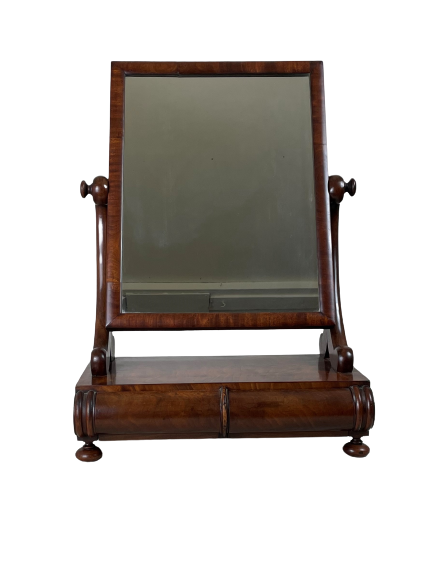 Timeless Beauty: 19th Century Flame Mahogany Swing Mirror